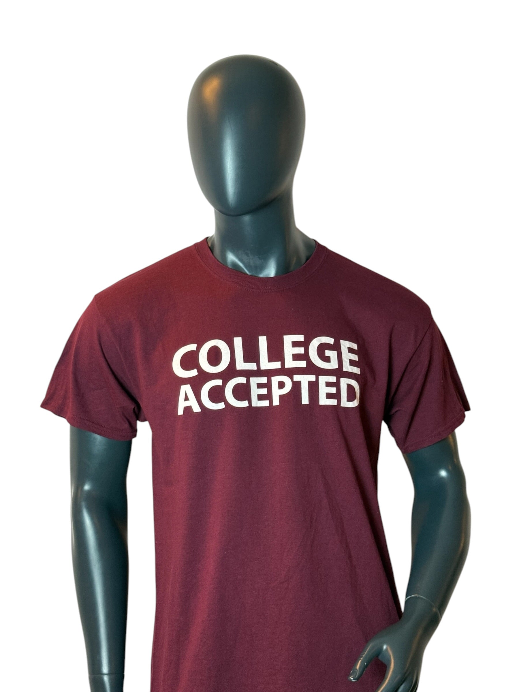 College Accepted Wellspring Vintage Retro T Shirt Burgundy